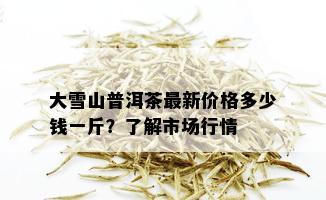 大雪山普洱茶最新价格多少钱一斤？了解市场行情