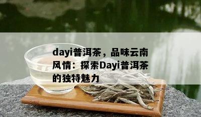 dayi普洱茶，品味云南风情：探索Dayi普洱茶的独特魅力