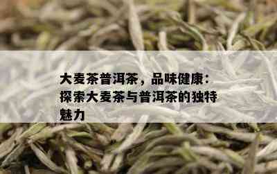 大麦茶普洱茶，品味健康：探索大麦茶与普洱茶的独特魅力