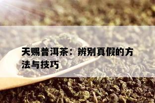 天赐普洱茶：辨别真假的方法与技巧