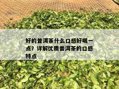 好的普洱茶什么口感好喝一点？详解优质普洱茶的口感特点