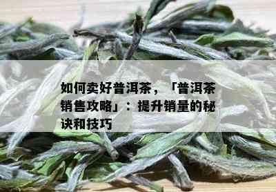 如何卖好普洱茶，「普洱茶销售攻略」：提升销量的秘诀和技巧