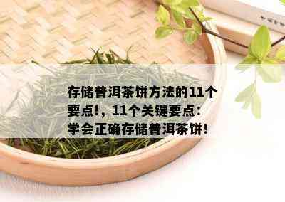 存储普洱茶饼方法的11个要点!，11个关键要点：学会正确存储普洱茶饼！