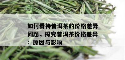 如何看待普洱茶的价格差异问题，探究普洱茶价格差异：原因与影响