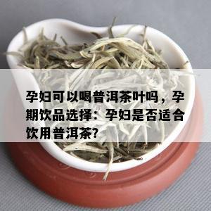 孕妇可以喝普洱茶叶吗，孕期饮品选择：孕妇是否适合饮用普洱茶？