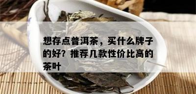 想存点普洱茶，买什么牌子的好？推荐几款性价比高的茶叶