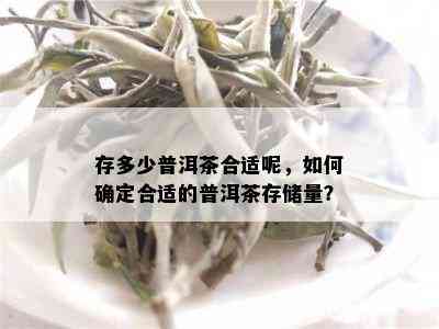 存多少普洱茶合适呢，如何确定合适的普洱茶存储量？