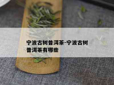 宁波古树普洱茶-宁波古树普洱茶有哪些