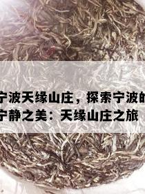 宁波天缘山庄，探索宁波的宁静之美：天缘山庄之旅