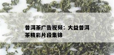 普洱茶广告视频：大益普洱茶精彩片段集锦