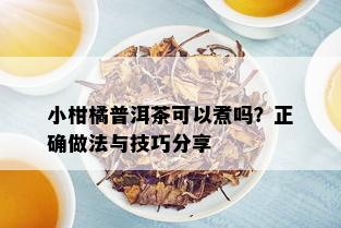 小柑橘普洱茶可以煮吗？正确做法与技巧分享