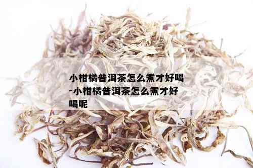 小柑橘普洱茶怎么煮才好喝-小柑橘普洱茶怎么煮才好喝呢