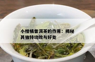 小柑橘普洱茶的作用：揭秘其独特功效与好处