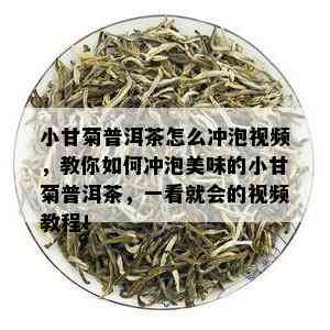 小甘菊普洱茶怎么冲泡视频，教你如何冲泡美味的小甘菊普洱茶，一看就会的视频教程！