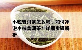 小粒普洱茶怎么喝，如何冲泡小粒普洱茶？详细步骤解析