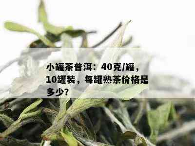 小罐茶普洱：40克/罐，10罐装，每罐熟茶价格是多少？