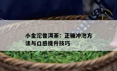 小金沱普洱茶：正确冲泡方法与口感提升技巧