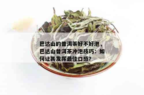 巴达山的普洱茶好不好泡，巴达山普洱茶冲泡技巧：如何让其发挥更佳口感？