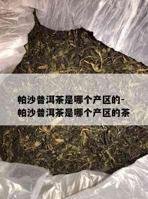 帕沙普洱茶是哪个产区的-帕沙普洱茶是哪个产区的茶