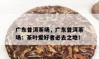 广东普洱茶场，广东普洱茶场：茶叶爱好者必去之地！