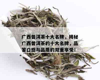 广西普洱茶十大名牌，揭秘广西普洱茶的十大名牌，品鉴口感与品质的双重享受！