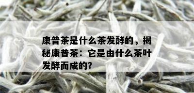 康普茶是什么茶发酵的，揭秘康普茶：它是由什么茶叶发酵而成的？