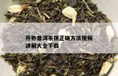 开熟普洱茶饼正确方法视频讲解大全下载