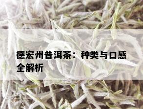 德宏州普洱茶：种类与口感全解析