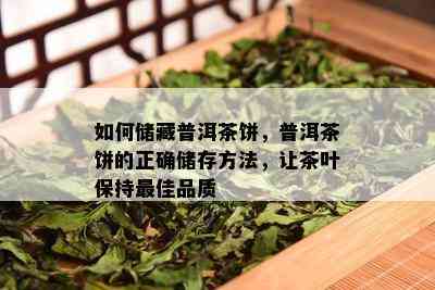 如何储藏普洱茶饼，普洱茶饼的正确储存方法，让茶叶保持更佳品质