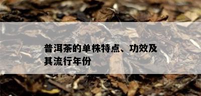 普洱茶的单株特点、功效及其流行年份