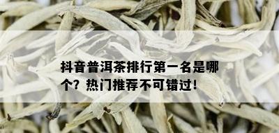 抖音普洱茶排行之一名是哪个？热门推荐不可错过！