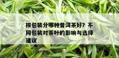 按包装分哪种普洱茶好？不同包装对茶叶的影响与选择建议