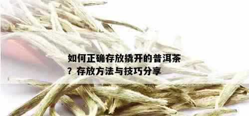 如何正确存放撬开的普洱茶？存放方法与技巧分享