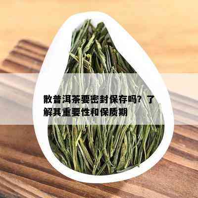 散普洱茶要密封保存吗？了解其重要性和保质期