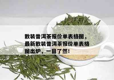 散装普洱茶报价单表格图，最新散装普洱茶报价单表格图出炉，一目了然！