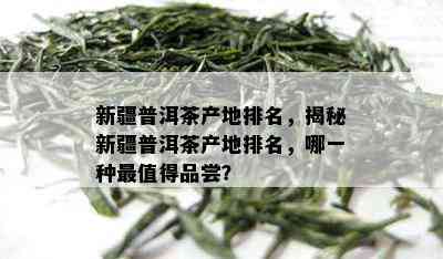 新疆普洱茶产地排名，揭秘新疆普洱茶产地排名，哪一种最值得品尝？