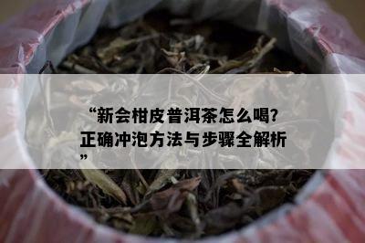 “新会柑皮普洱茶怎么喝？正确冲泡方法与步骤全解析”