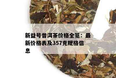 新益号普洱茶价格全览：最新价格表及357克规格信息