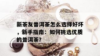 新茶友普洱茶怎么选择好坏，新手指南：如何挑选优质的普洱茶？