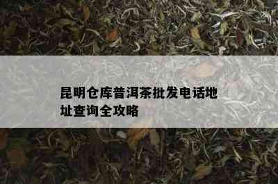 昆明仓库普洱茶批发电话地址查询全攻略