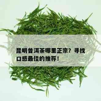 昆明普洱茶哪里正宗？寻找口感更佳的推荐！