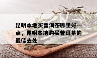 昆明本地买普洱茶哪里好一点，昆明本地购买普洱茶的更佳去处