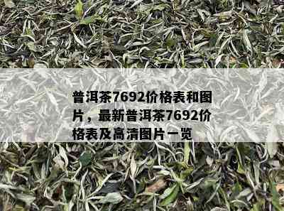 普洱茶7692价格表和图片，最新普洱茶7692价格表及高清图片一览