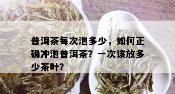 普洱茶每次泡多少，如何正确冲泡普洱茶？一次该放多少茶叶？