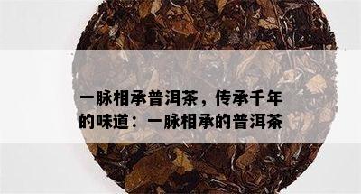 一脉相承普洱茶，传承千年的味道：一脉相承的普洱茶