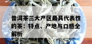 普洱茶三大产区更具代表性的茶：特点、产地与口感全解析