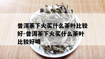 普洱茶下火买什么茶叶比较好-普洱茶下火买什么茶叶比较好喝