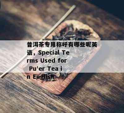 普洱茶专用称呼有哪些呢英语，Special Terms Used for Pu'er Tea in English