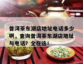 普洱茶东湖店地址电话多少啊，查询普洱茶东湖店地址与电话？全在这！