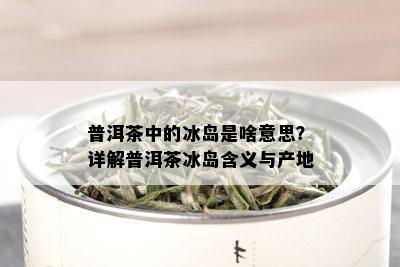 普洱茶中的冰岛是啥意思？详解普洱茶冰岛含义与产地